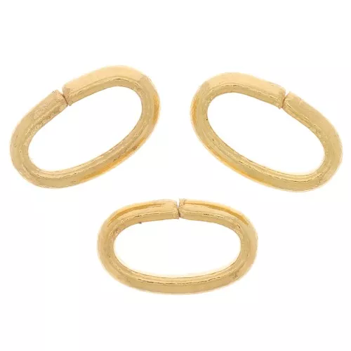 8x5x1.6mm oval Open jump rings - demi-jonc - Fine gold plated x20