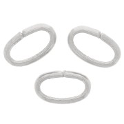 8x5x1.6mm oval Open jump rings - demi-jonc - Fine silver plating x20|raw }}