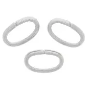 8x5x1.6mm oval Open jump rings - demi-jonc - Fine silver plating x20