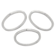 10x7x1.8mm oval Open jump rings - demi-jonc - Fine silver plating x15