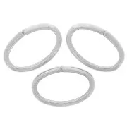 10x7x1.8mm oval Open jump rings - demi-jonc - Fine silver plating x15