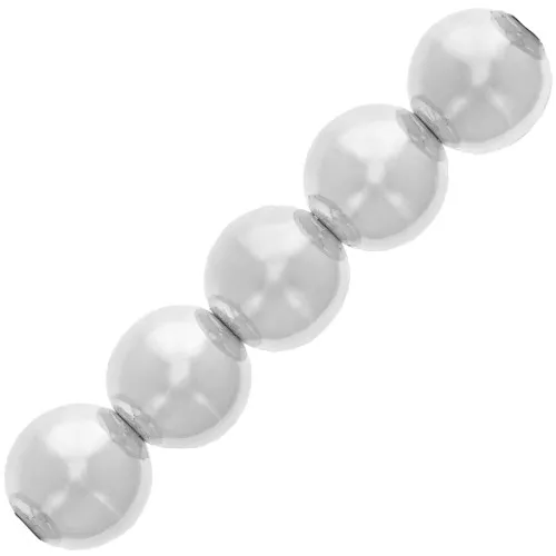 8mm Miyuki Japanese resin beads - Silver Tone x152cm