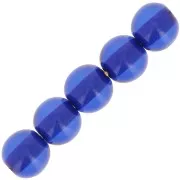 6mm Transparent resin bead - Royal Blue x10