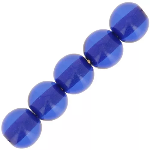 6mm Transparent resin bead - Royal Blue x10