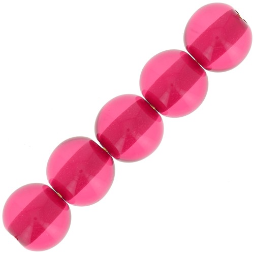 6mm Transparent resin bead - Deep Pink x10