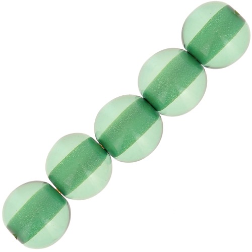 6mm Transparent resin bead - Green x10