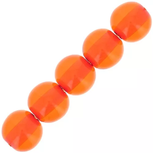 6mm Transparent resin bead - Orange x10