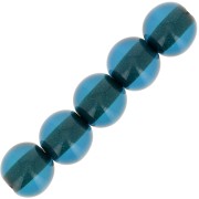 6mm Transparent resin bead - Duck blue x10