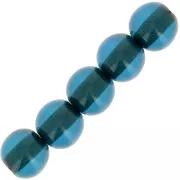 6mm Transparent resin bead - Duck blue x10