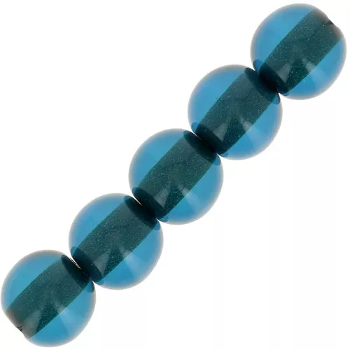 6mm Transparent resin bead - Duck blue x10
