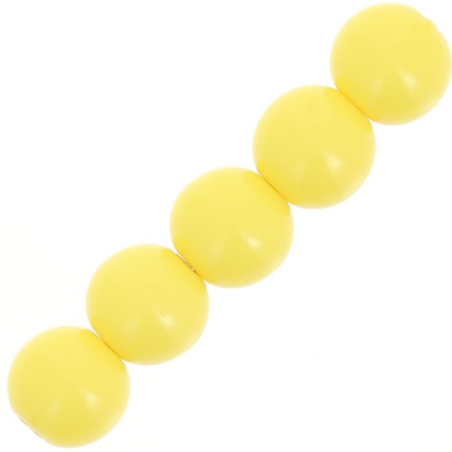 6mm Opaque resin beads - Sunshine yellow x1