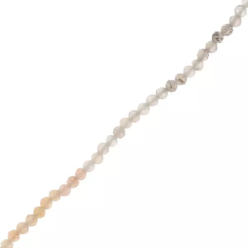 Round faceted beads 2 mm gemstone - Mix of Peach Moonstone x36cm