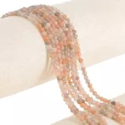 Round faceted beads 3.5 mm gemstone - Mix of Peach Moonstone x39cm