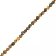 Round faceted beads 3 mm gemstone - Tiger eye x39cm