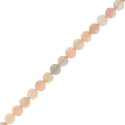Round faceted beads 4 mm gemstone - Mix of Peach Moonstone x38cm