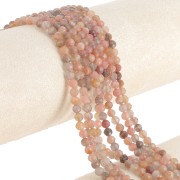Round faceted beads 4 mm gemstone - Mix of Peach Moonstone x38cm