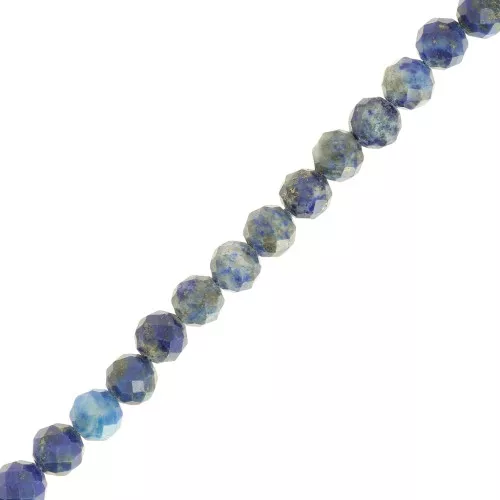Round faceted beads 4 mm gemstone - Lapis lazuli x39cm