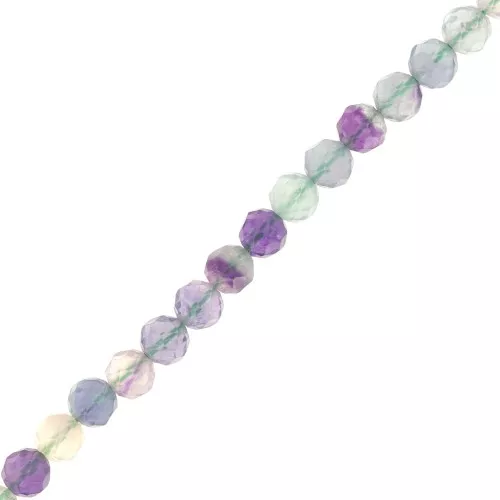 4.5mm Round faceted gemstone beads - Fluorite x38cm