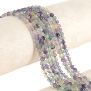 4.5mm Round faceted gemstone beads - Fluorite x38cm