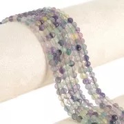 4.5mm Round faceted gemstone beads - Fluorite x38cm