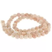 Round faceted beads 6 mm gemstone - Mix of Peach Moonstone x38cm