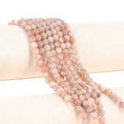 Round faceted beads 6 mm gemstone - Mix of Peach Moonstone x38cm