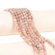 Round faceted beads 6 mm gemstone - Mix of Peach Moonstone x38cm