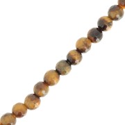 Round faceted beads 6 mm gemstone - Tiger eye x38cm