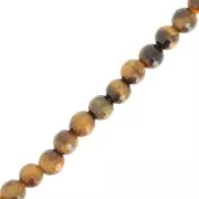 Round faceted beads 6 mm gemstone - Tiger eye x38cm