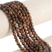 Round faceted beads 6 mm gemstone - Tiger eye x38cm