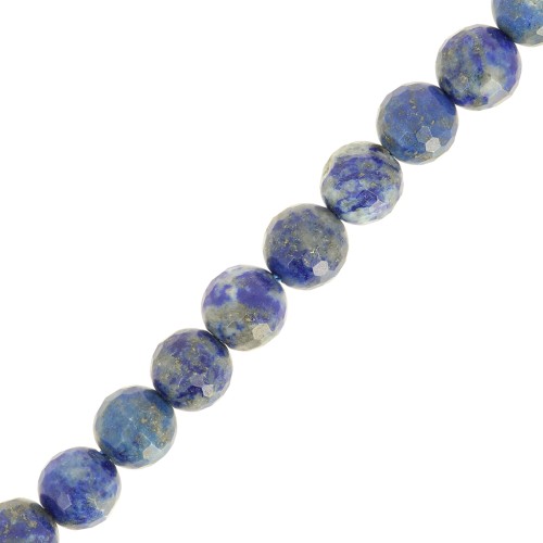 6.5mm Round faceted gemstone beads - Lapis lazuli x38cm