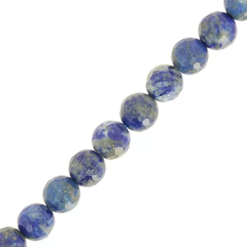 6.5mm Round faceted gemstone beads - Lapis lazuli x38cm