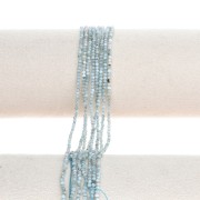 Round faceted beads 2 mm gemstone - Larimar x37cm