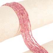 Round faceted beads 2 mm gemstone - Thulite x39cm