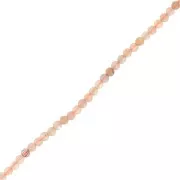 Perles rondes 2 mm pierre gemme - Mix de Pierre de lune Peach x40cm