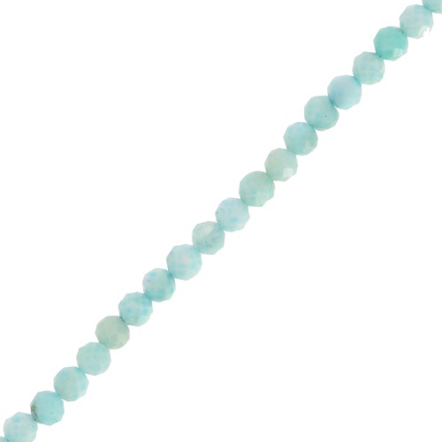 Round faceted beads 3.5 mm gemstone - Larimar x32cm