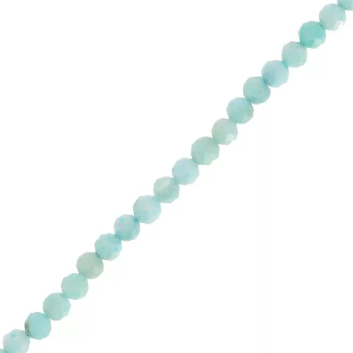 Round faceted beads 3.5 mm gemstone - Larimar x32cm