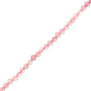 Round faceted beads 3 mm gemstone - Strawberry Quartz x38cm|raw }}