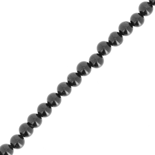 Round beads 4 mm gemstone - Black Spinelle x36cm