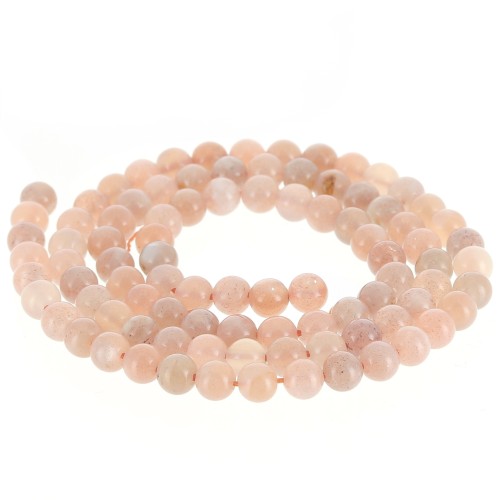 Round beads 4 mm gemstone - Mix of Peach Moonstone x38cm