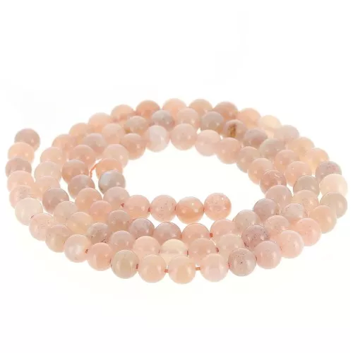 Round beads 4 mm gemstone - Mix of Peach Moonstone x38cm