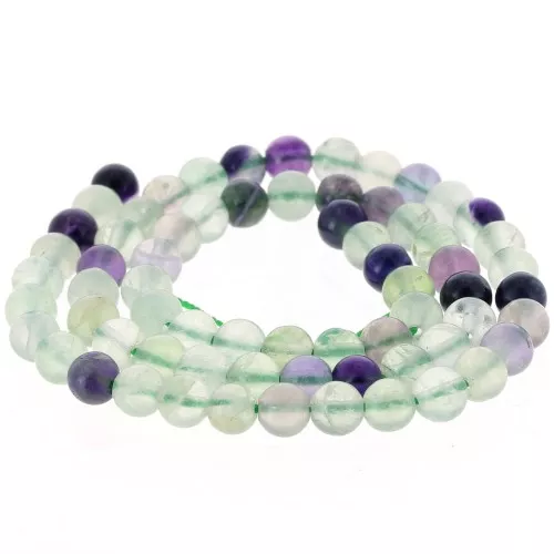 Round faceted beads 6 mm gemmr stone - Fluorite x37cm