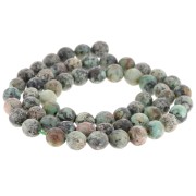 Round faceted beads 6 mm gemstone - African Turquoise - Jasper x37cm|raw }}