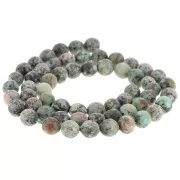 Round faceted beads 6 mm gemstone - African Turquoise - Jasper x37cm