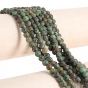 Round faceted beads 6 mm gemstone - African Turquoise - Jasper x37cm