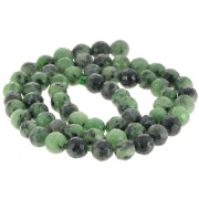 6mm Round faceted beads gemstone - Ruby Zoisite x37cm|raw }}