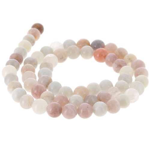 Round beads 6 mm gemstone - Mix of Peach Moonstone x39cm