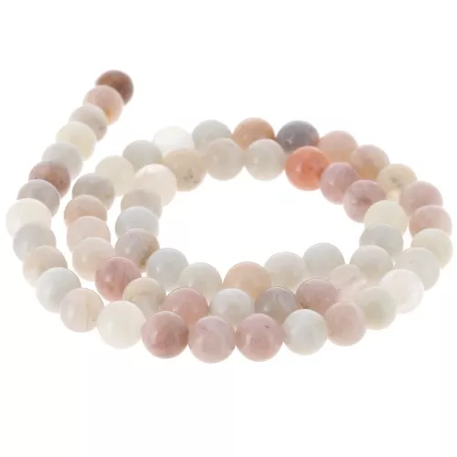 Round beads 6 mm gemstone - Mix of Peach Moonstone x39cm