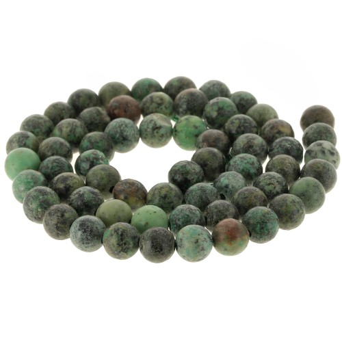 Round beads 6 mm gemstone - African Turquoise - Jasper x38cm