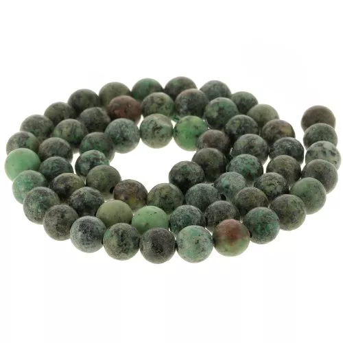 Round beads 6 mm gemstone - African Turquoise - Jasper x38cm